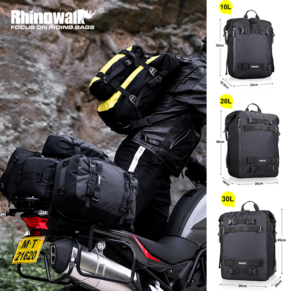 Motorcycle Gear Warehouse - Rhinowalk Motorcycle Rear Seat Bag 10L/20L/30L