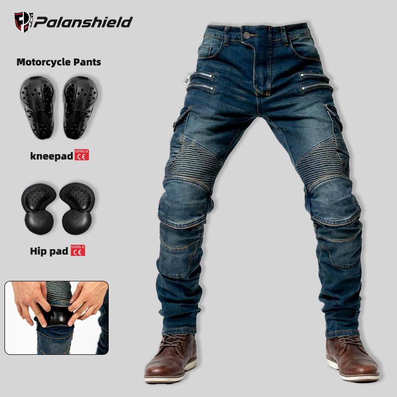 New Double Zipper Metal Style  - Motorcycle Gear Jeans のレビューと価格