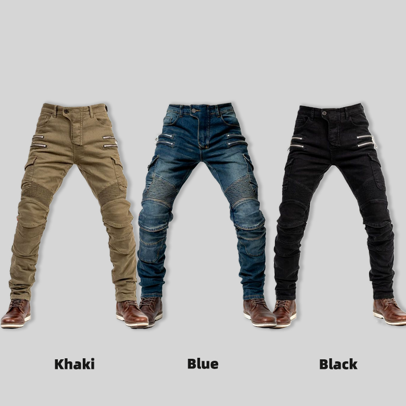New Double Zipper Metal Style  - Motorcycle Gear Jeans のレビューと価格
