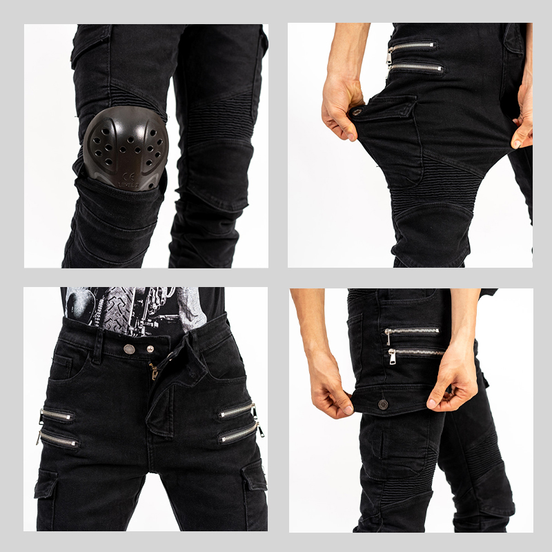 New Double Zipper Metal Style  - Motorcycle Gear Jeans のレビューと価格
