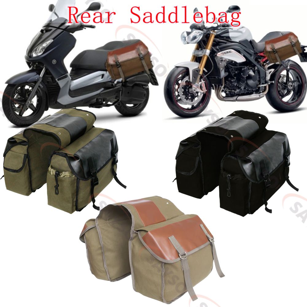 Canvas Leather Rear Saddlebag  - Motorcycle Gear Warehouse のレビューと価格