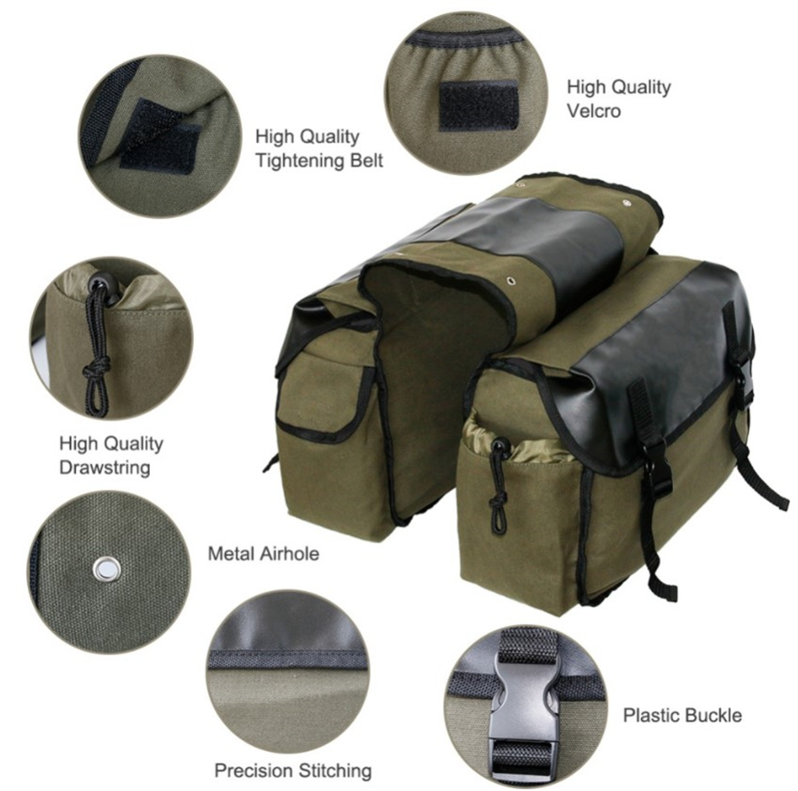 Canvas Leather Rear Saddlebag  - Motorcycle Gear Warehouse のレビューと価格