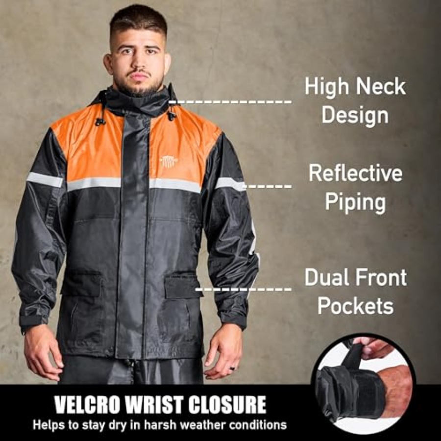 Waterproof Motorcycle Rain Sui - Motorcycle Gear Hoodie のレビューと価格