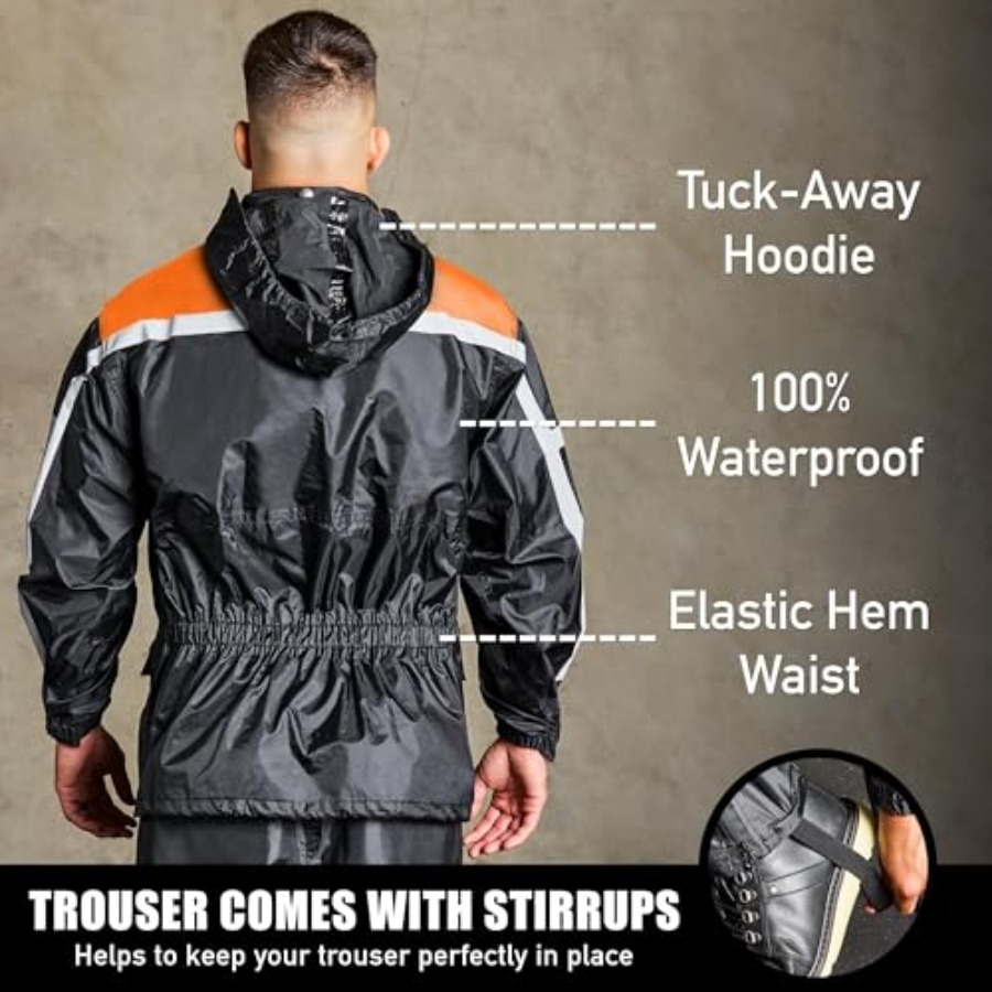 Waterproof Motorcycle Rain Sui - Motorcycle Gear Hoodie のレビューと価格