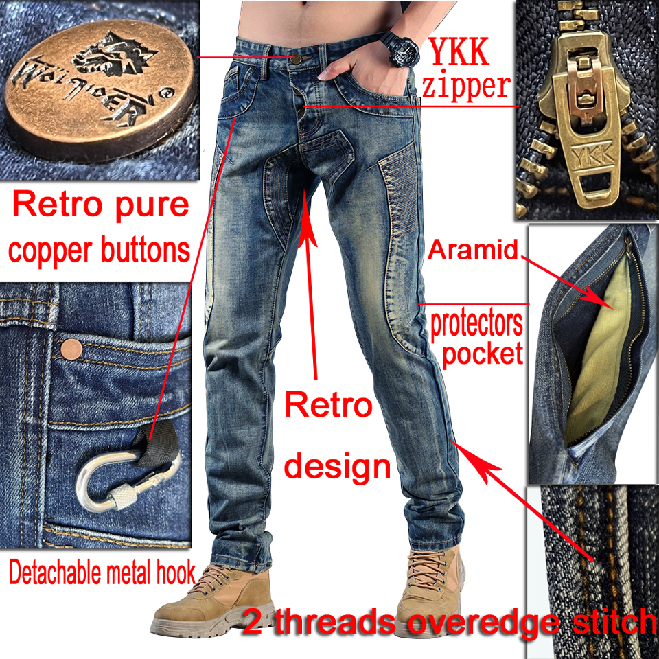 WOLFRIDER Motorcycle Jeans Men - Motorcycle Gear Jeans のレビューと価格