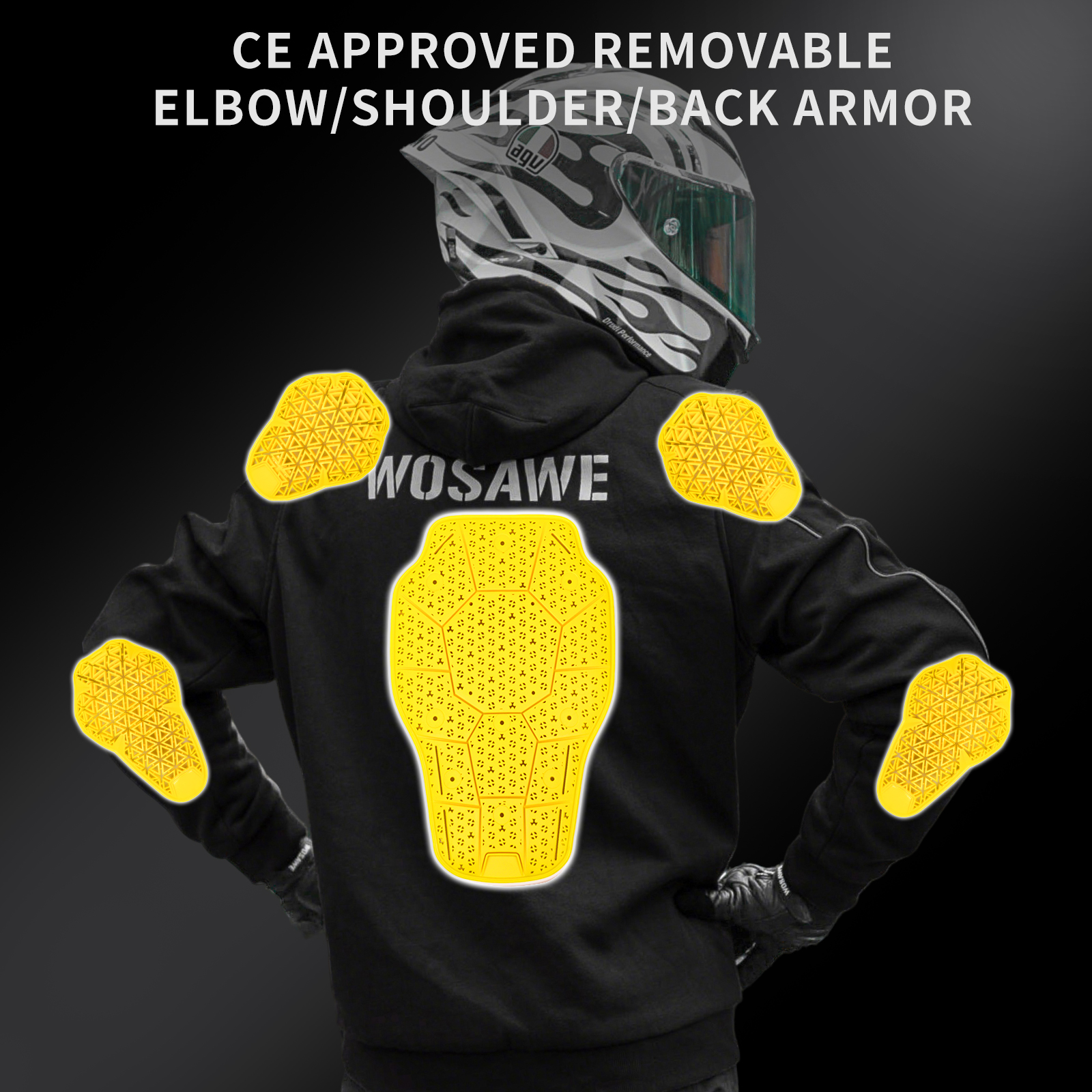 WOSAWE Motorcycle Armored Hood - Motorcycle Gear Hoodie のレビューと価格