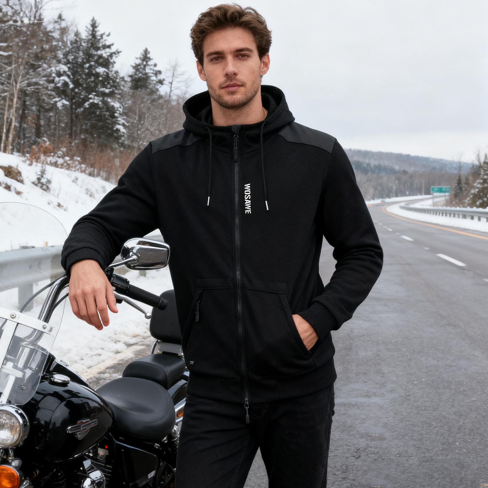 WOSAWE Motorcycle Hoodie Jacke - Motorcycle Gear Hoodie のレビューと価格