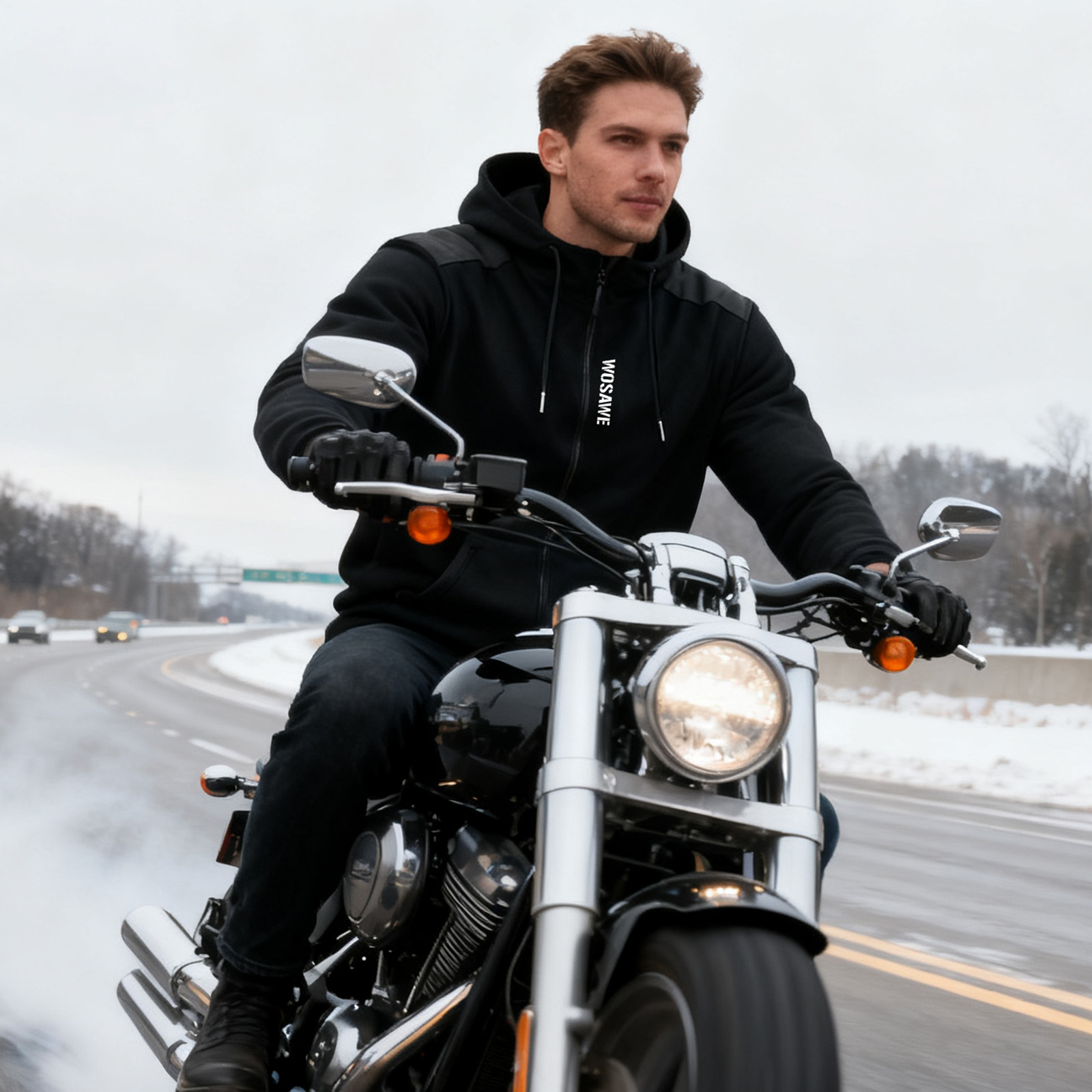 WOSAWE Motorcycle Hoodie Jacke - Motorcycle Gear Hoodie のレビューと価格