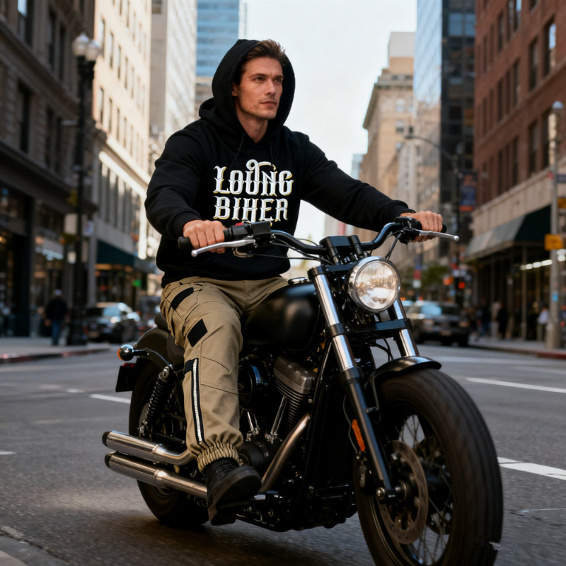 LOONG BIKER Men Women Motorcyc - Motorcycle Gear Hoodie のレビューと価格