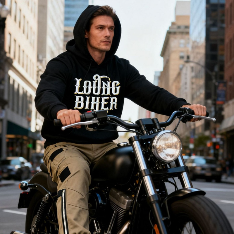 LOONG BIKER Men Women Motorcyc - Motorcycle Gear Hoodie のレビューと価格